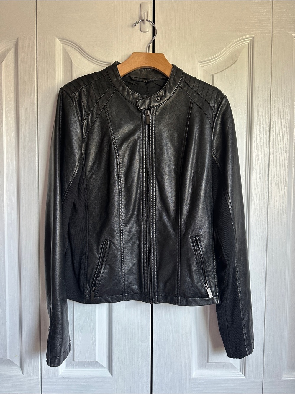 Maurices Black Women's Moto Style Zip-Front Jacket